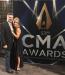 Randy and Lisa posed at the CMA sign in Bridgestone Arena in Nashville.